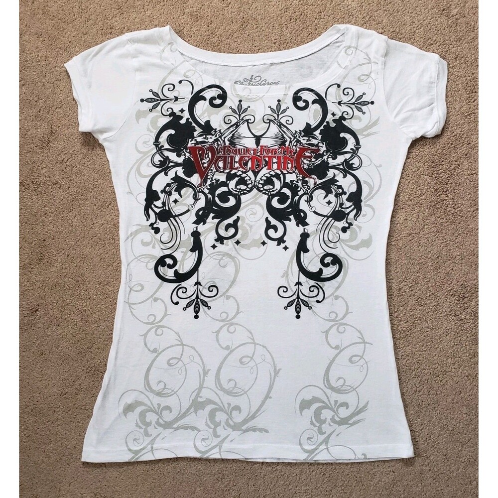 Vtg Y2k All Over Print Bullet for My Valentine Band Tee by Electric Circus XL